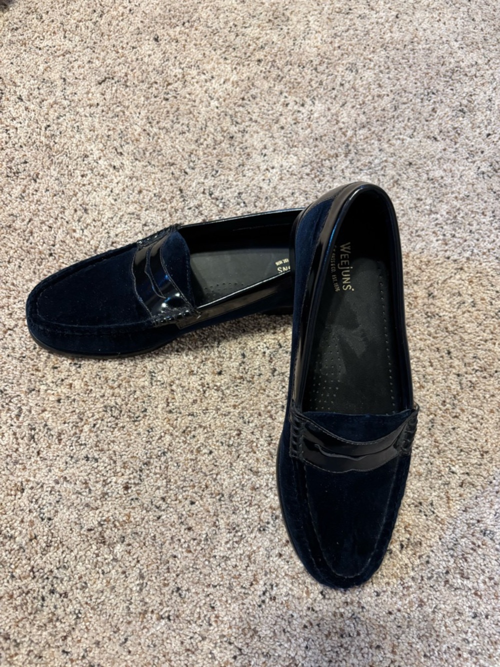 Women's Velvet Penny Loafers in Navy - Weejuns